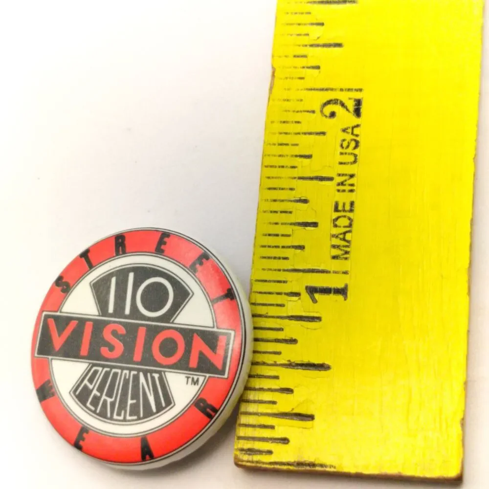 Vision Street Wear 110 Percent Pin Pinback Button Vintage Skater